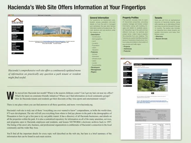Hacienda Web Site Information