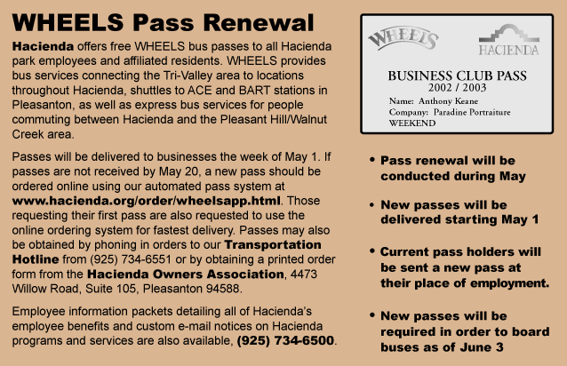 WHEELS Pass Renewal