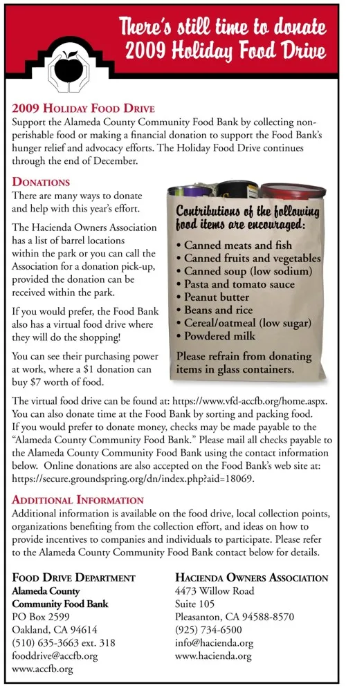 2009 Holiday Food Drive