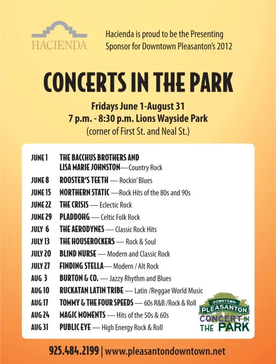 Hacienda Sponsors Concerts in the Park