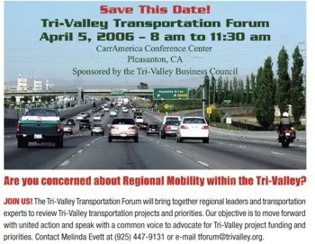 Tri-Valley Transportation Forum to Bring Together Political, Business Leaders on April 5